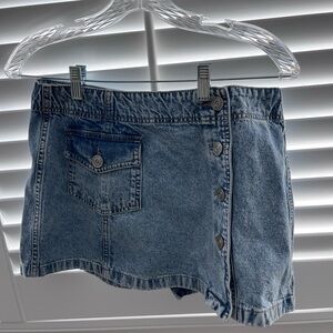 bdg denim side button mini skirt